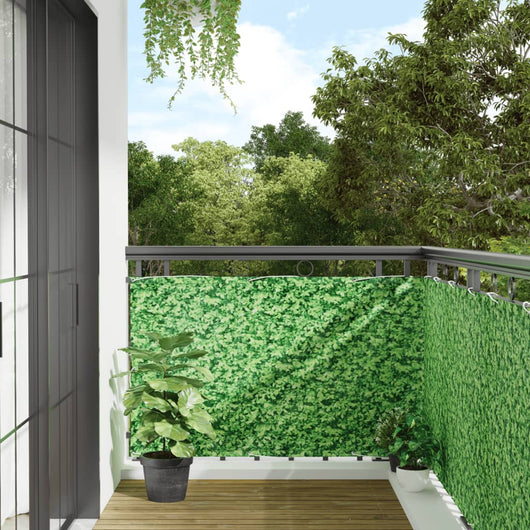 vidaXL Paravento da Balcone con Aspetto Pianta Verde 300x90 cm PVC