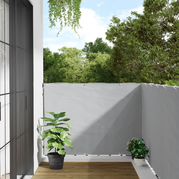 vidaXL Paravento da Balcone Grigio 400x120 cm in PVC