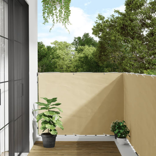 vidaXL Paravento da Balcone Crema 300x120 cm in PVC