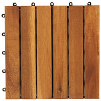 Set 10 pz Piastrelle acacia per pavimento 30 x 30 cm Modello verticale