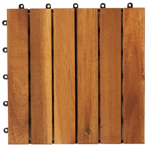 Set 10 pz Piastrelle acacia per pavimento 30 x 30 cm Modello verticale