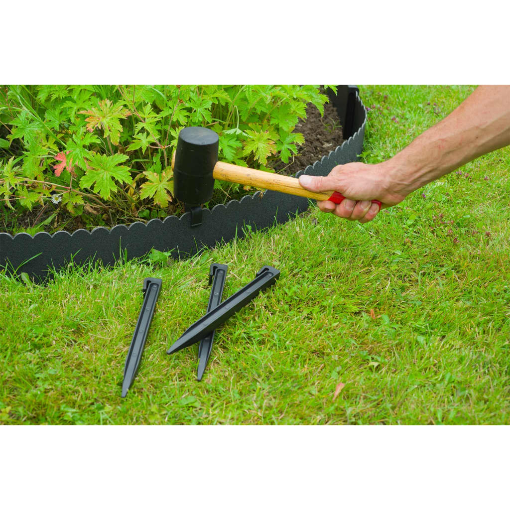 Nature Set Bordatura Decorativa Giardino H13cm x 12m Picchetti Nero