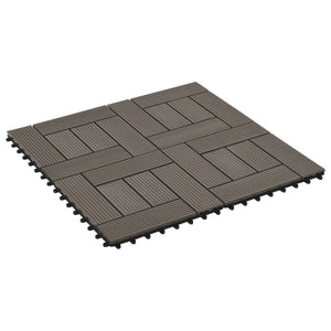 vidaXL Piastrelle per Decking in WPC 11 pz 30x30cm 1mq Marrone Scuro