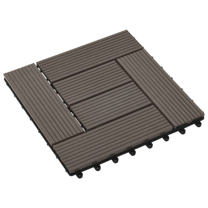 vidaXL Piastrelle per Decking in WPC 11 pz 30x30cm 1mq Marrone Scuro