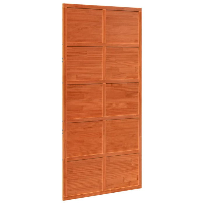 vidaXL Porta del Granaio Marrone 100x208 cm in Legno Massello di Pino