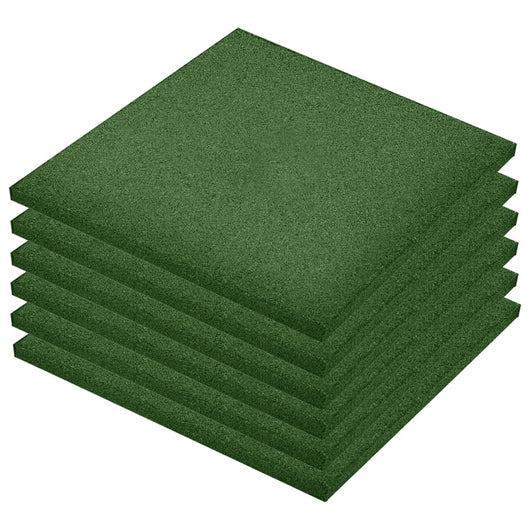 vidaXL Piastrelle Anticaduta 6 pz in Gomma 50x50x3 cm Verde