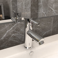 vidaXL Rubinetto per Lavabo del Bagno Finitura Cromo 30x176 mm