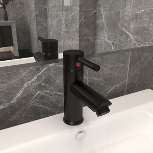 vidaXL Rubinetto per Lavabo del Bagno Nero 130x176 mm