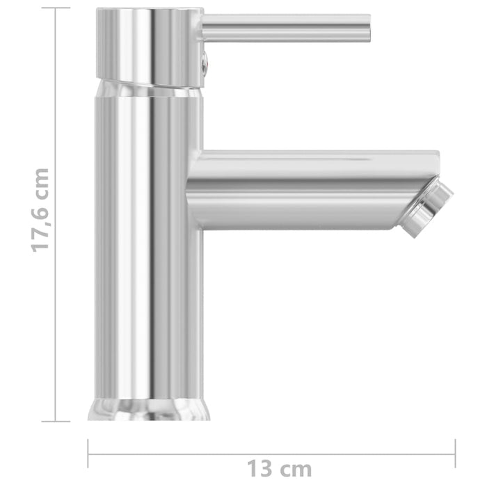 vidaXL Rubinetto per Lavabo del Bagno Finitura Cromo 30x176 mm