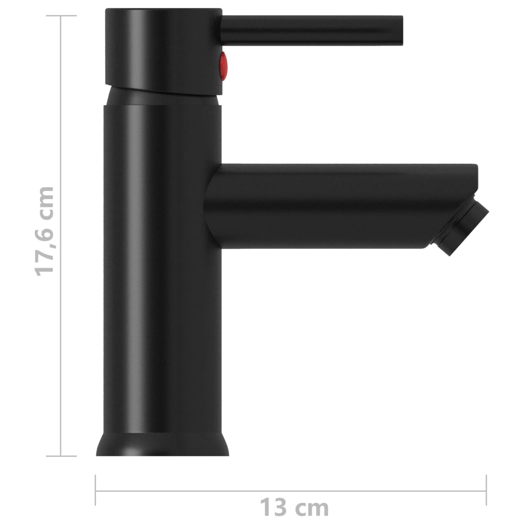 vidaXL Rubinetto per Lavabo del Bagno Nero 130x176 mm