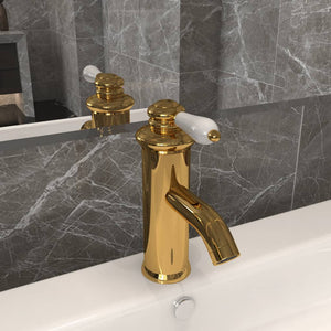 vidaXL Rubinetto per Lavabo del Bagno Oro 130x180 mm