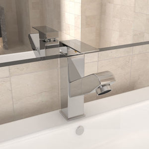 vidaXL Rubinetto Lavabo da Bagno Estraibile Finitura Cromo 157x172 mm