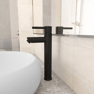 vidaXL Rubinetto Miscelatore da Bagno Nero 12x30 cm