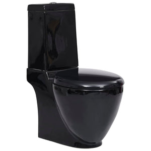 vidaXL Vaso WC in Ceramica con Scarico Dietro Nero