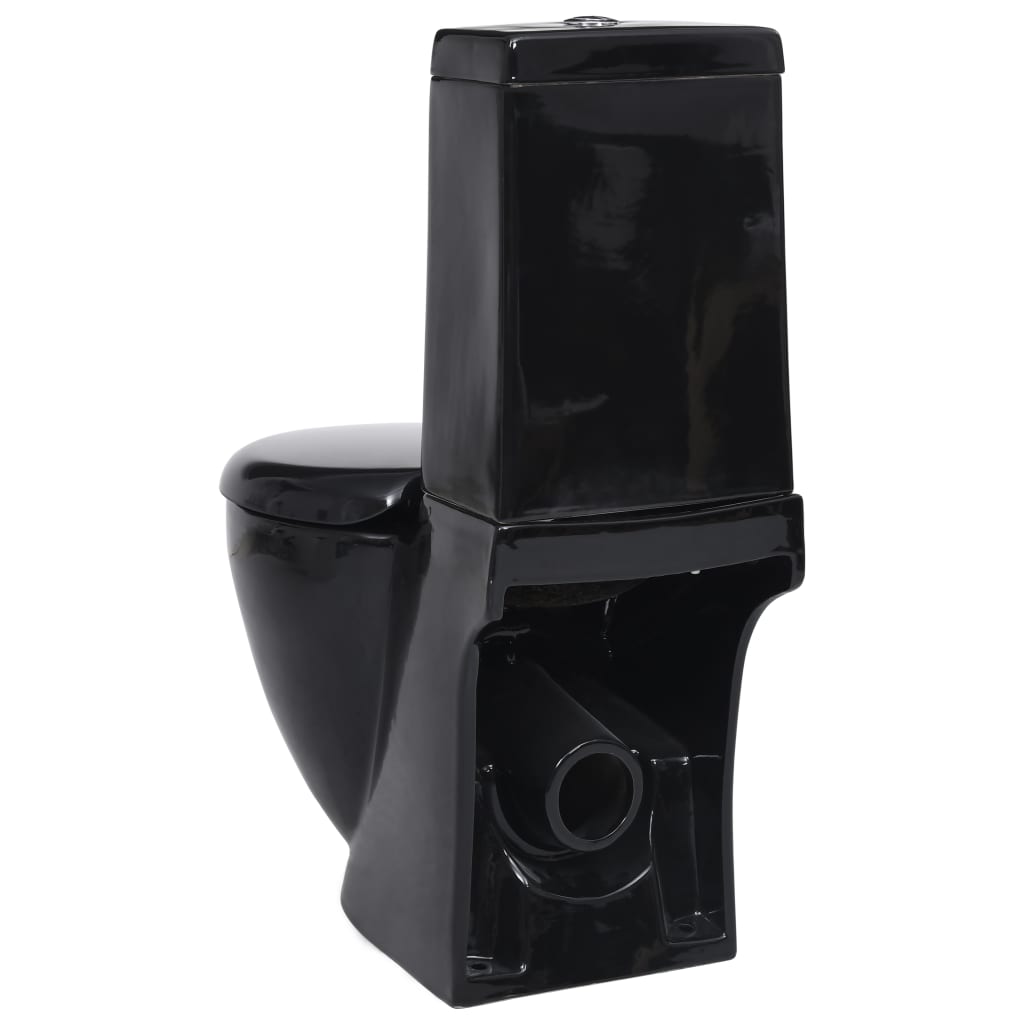 vidaXL Vaso WC in Ceramica con Scarico Dietro Nero