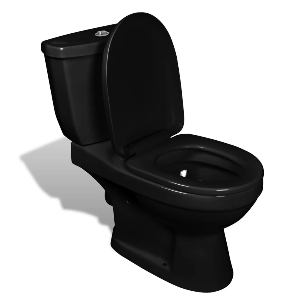 vidaXL Toilette con Cisterna Nera