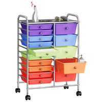 vidaXL Carrello Portaoggetti XXL 15 Cassetti Multicolore in Plastica