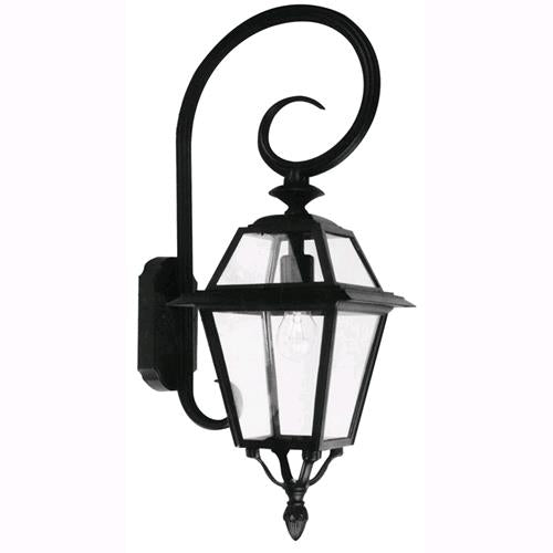 Lampada Lanterna Applique Da Giardino Mod. Praga, Pendente,Nero 25x34xh.70cm.