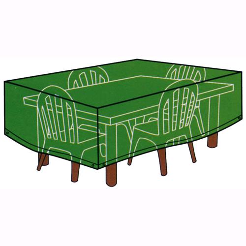 Telo Verde Pvc Di Protezione/Copertura Tavolo Rettangolare Con Sedie 173x215cm.