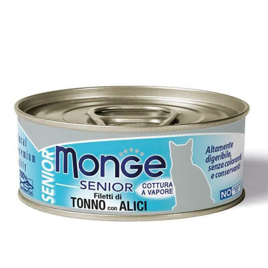 Monge Jelly scatolette umido gatto 80g. Confezione risparmio 80g X 24 scatole... size: 80g, flavor: FILETTI DI TONNO E SURIMI