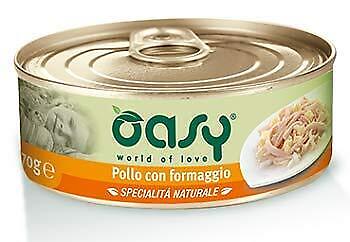 Oasy Cat sfilaccetti in Jelly al Naturale 24 lattine x 70 gr_Pollo e Formaggio