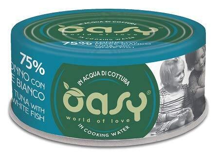 Oasy Cat More Love Tonno e Pesce Bianco 24 Lattine x 70 gr.