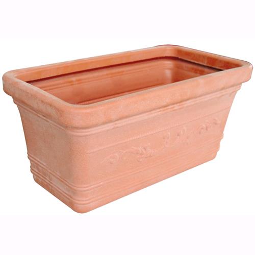 Vaso Festonato Rettangolare Mod. Prestige Resina Colore Impruneta 80x39xh34cm