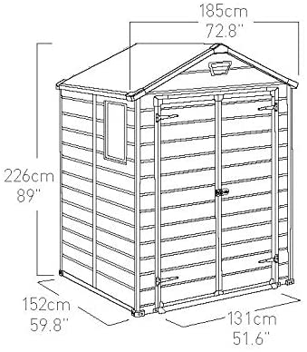 Casetta da Giardino Porta Attrezzi 185x152x226 cm in Resina Keter Manor 6x5 Beige