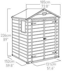 Casetta da Giardino Porta Attrezzi 185x152x226 cm in Resina Keter Manor 6x5 Beige