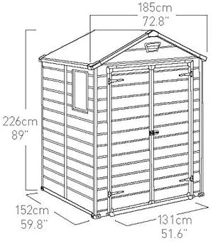 Casetta da Giardino Porta Attrezzi 185x152x226 cm in Resina Keter Manor 6x5 Beige