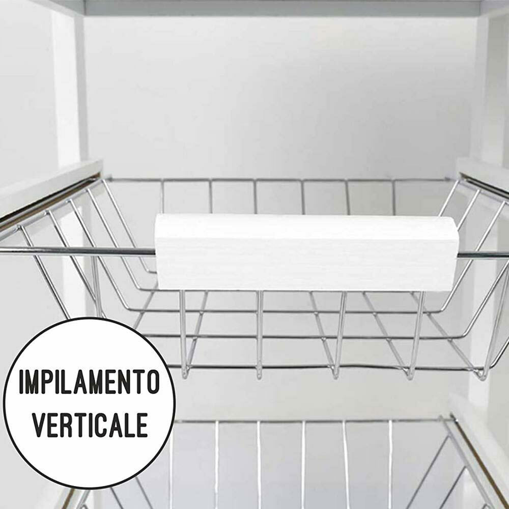 Carrello da Cucina 37x37x83 cm 4 Ceste in Legno MDF  Prestige Bianco