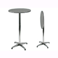 Tavolino Tondo Da Bar Mod. Alu Round Up Reclinabile In Alluminio Ø 60xh110cm