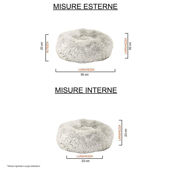 Cuccia per Cani e Gatti Ø50 cm in Poliestere Panna