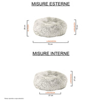 Cuccia per Cani e Gatti Ø70 cm in Poliestere Panna