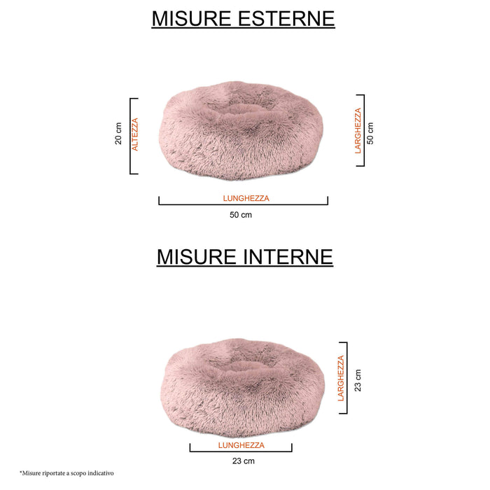 Cuccia per Cani e Gatti Ø50 cm in Poliestere Rosa