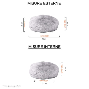 Cuccia per Cani e Gatti Ø70 cm in Poliestere Perla