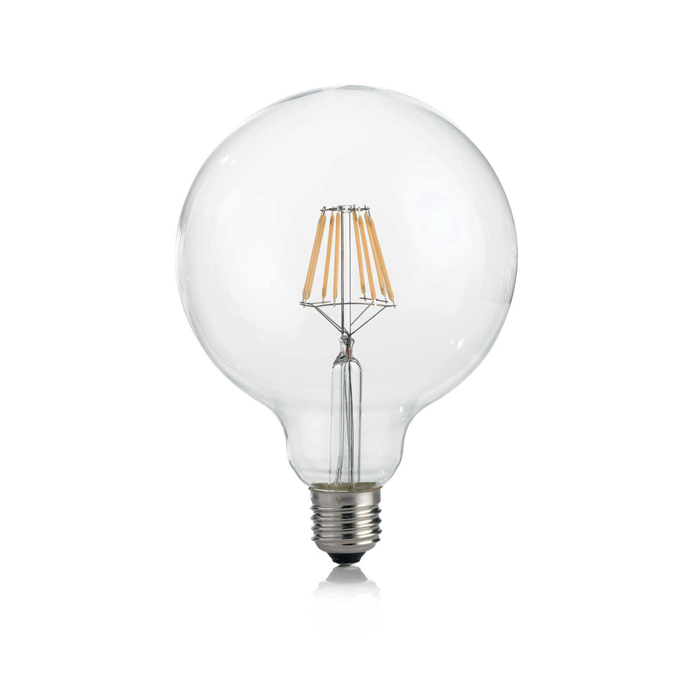 10 Lampadine Led Globo D125 E27 8 Watt 3000 K Dimmerabile Trasparente