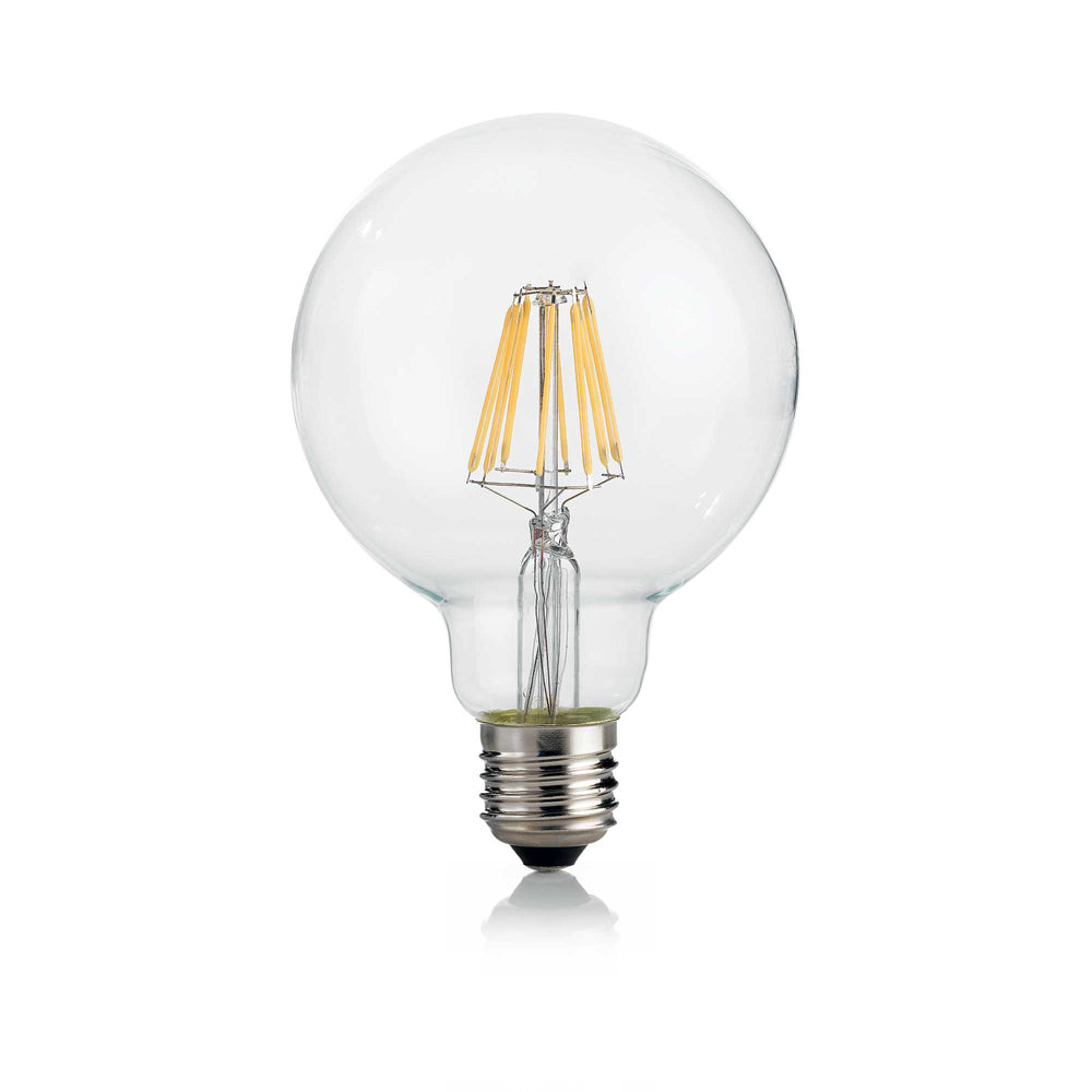 10 Lampadine Led Globo D95 E27 8 Watt 3000 K Dimmerabile Trasparente