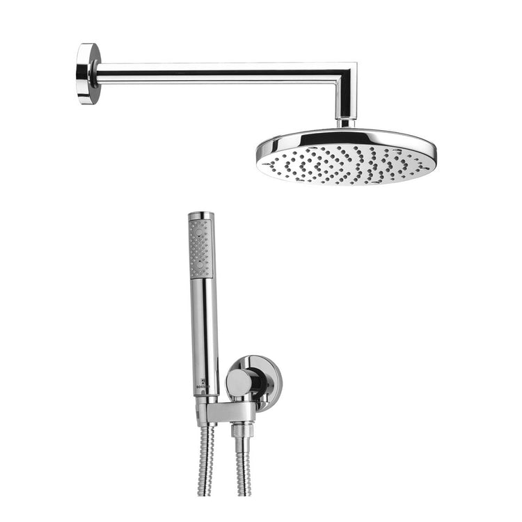 Composizione doccia Bossini con soffione tondo diametro 25 cm, braccio doccia e kit duplex