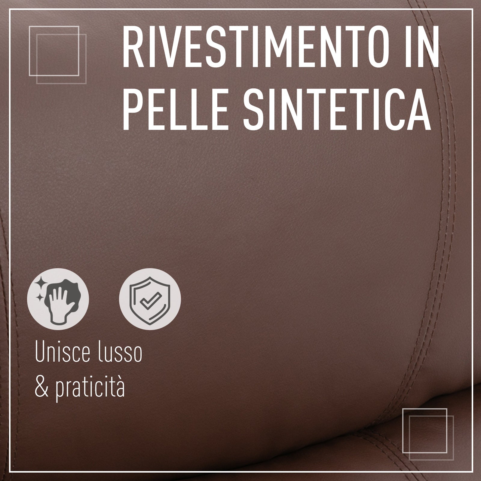 Poltrona Relax Reclinabile Manuale in Similpelle  Marrone