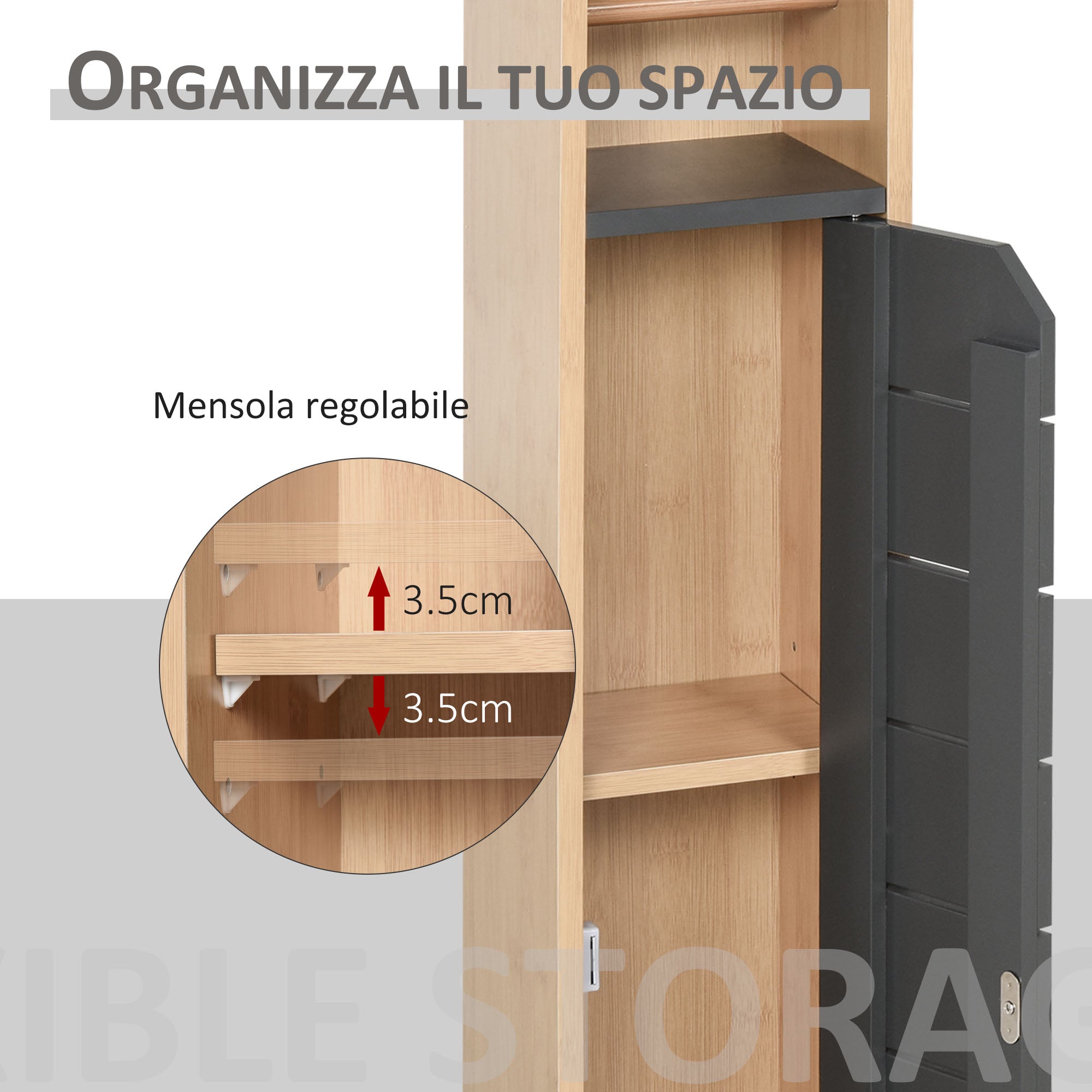 Mobile a Colonna da Bagno 18x18x75 cm per Carta Igienica in MDF