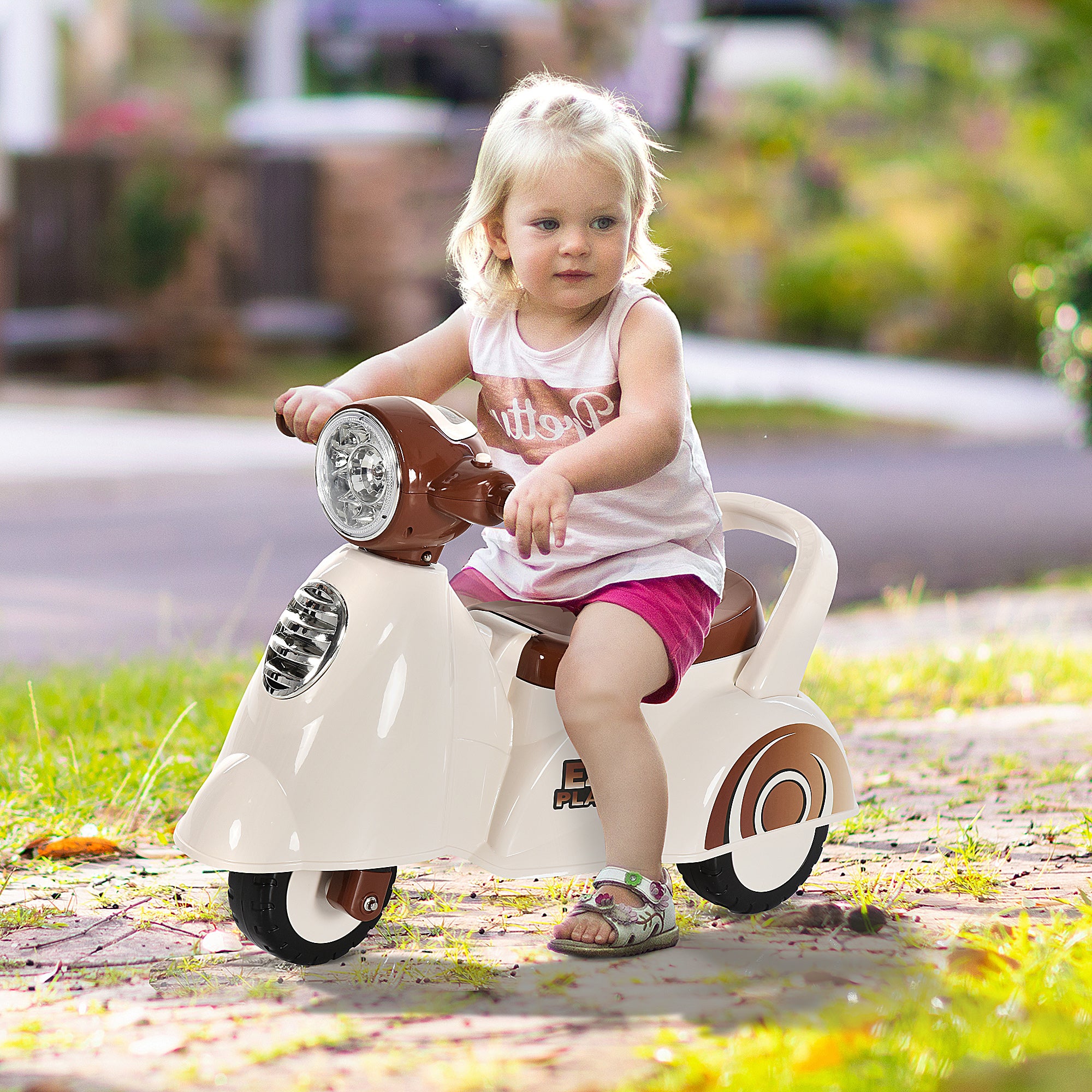 Moto Cavalcabile per Bambini   Beige e Marrone