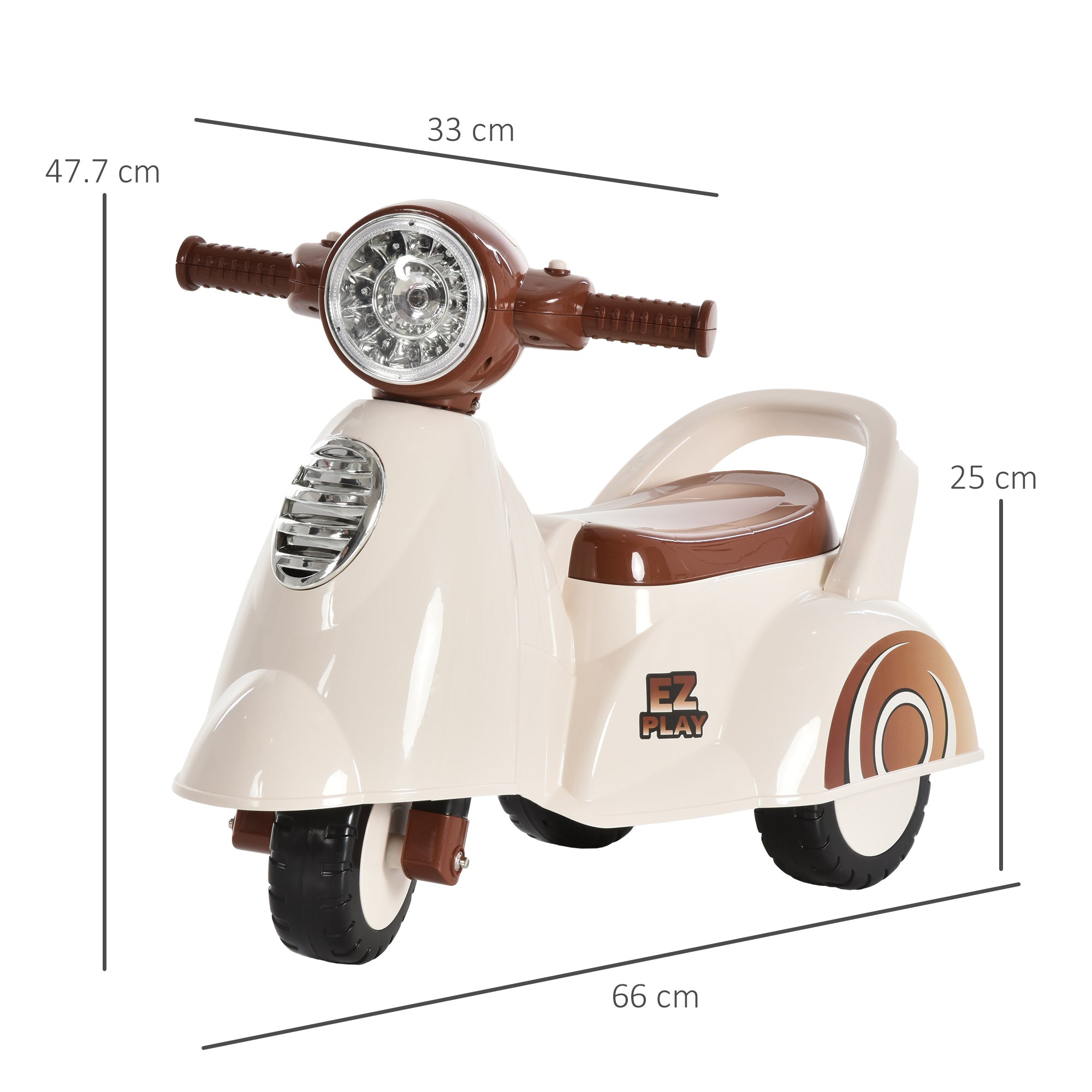 Moto Cavalcabile per Bambini   Beige e Marrone