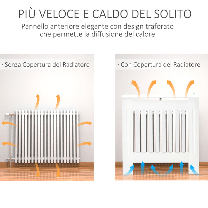 Copritermosifone in Legno MDF Bianco 78x19x81 cm