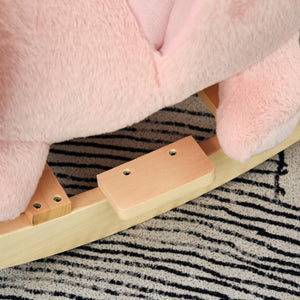 Dondolo per Bambini in Legno Coniglio in Peluche con Suoni  Rosa