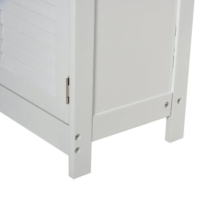 Mobiletto Bagno 1 Cassetto e Armadietto 2 Ante 59x29x80 cm in MDF  Bianco