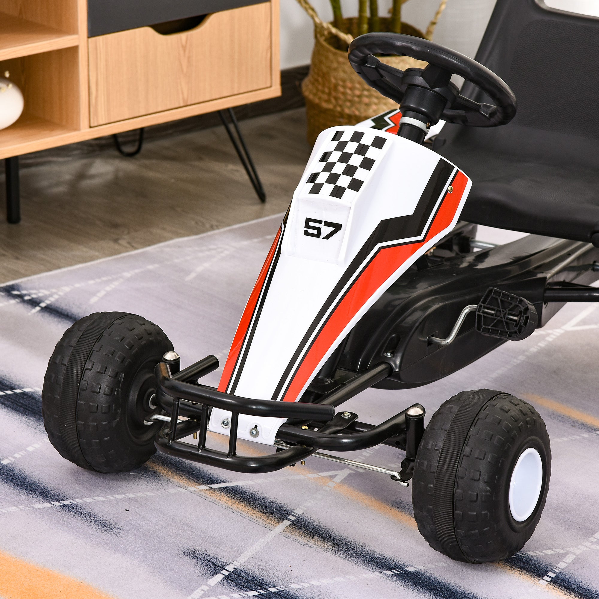 Go-Kart a Pedale per Bambini 104x66x57 cm  Bianco