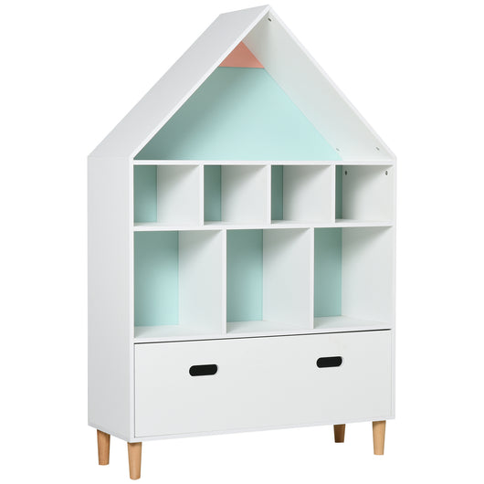 Libreria Scaffale Portagiochi per Cameretta 82x30x126 cm  Bianca