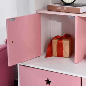 Libreria Scaffale Portagiochi per Cameretta 80x34x130 cm  Rosa