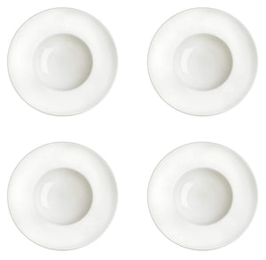 Set 4 Piatti Fondi Ø30 cm in Porcellana Allluminica Kaleidos Aluxina Pasta Bowl Bianchi